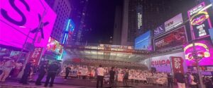 中国民主党纽约时代广场第650次茉莉花行动（张荣刚供稿）